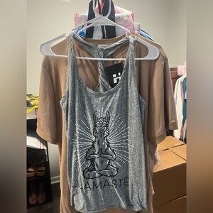 District Gray Namaste Llama Tank Top